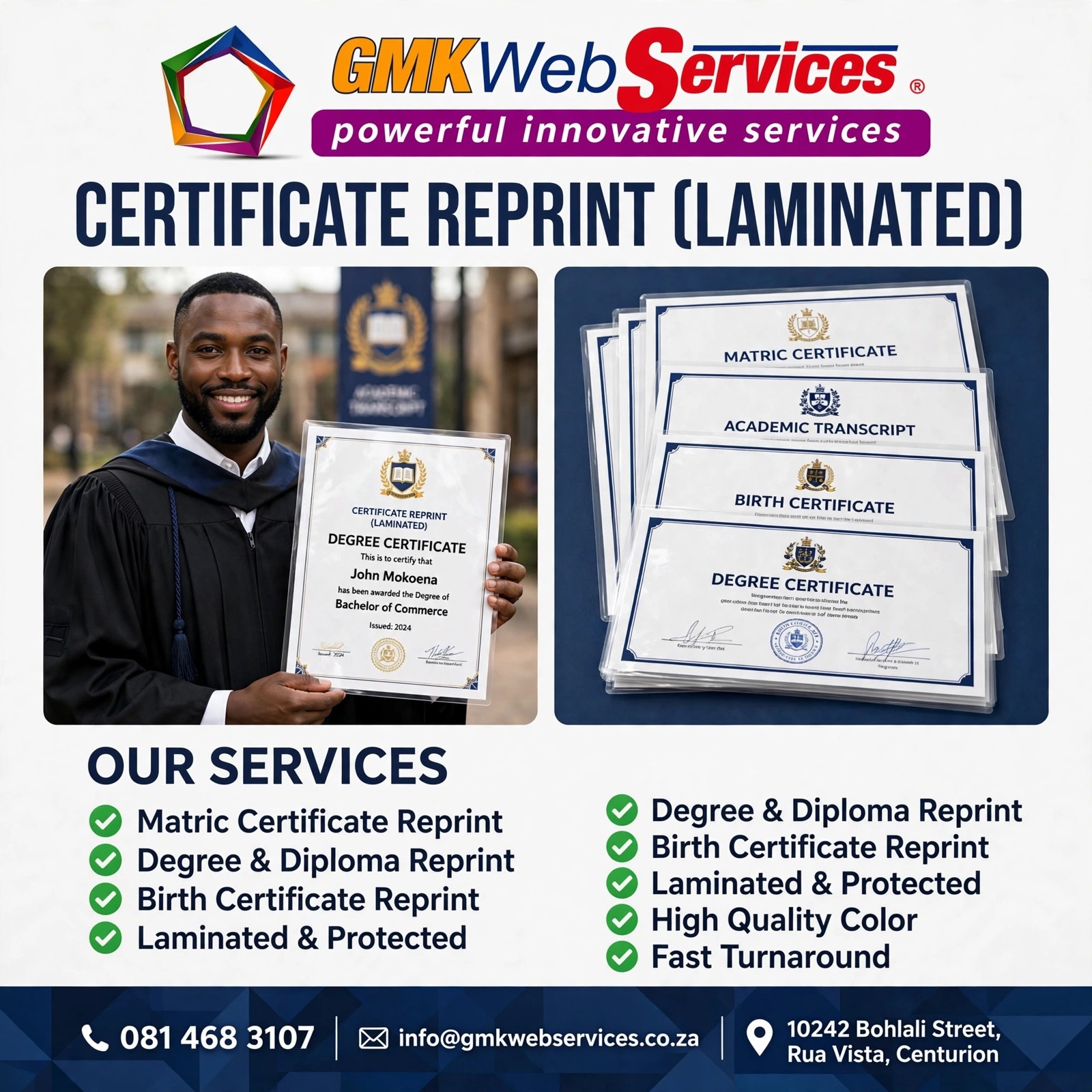 Certificate Reprint (Laminated)